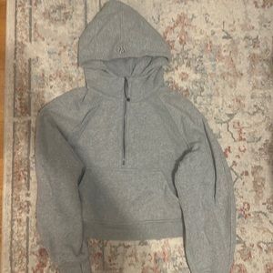 Lululemon cropped hoodie scuba m/l gray sweatshirt